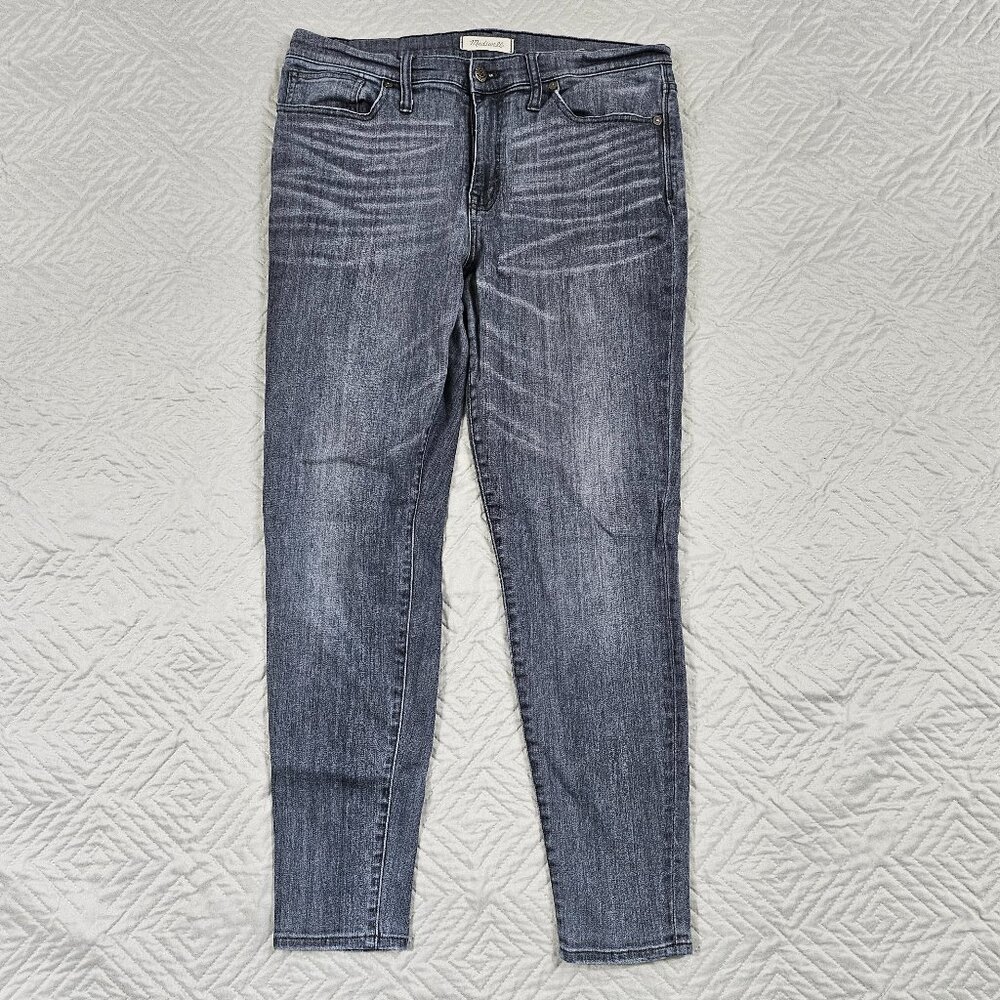 Madewell Jeans Womens 32 Black Wash 9" High Riser Skinny Skinny Stretch